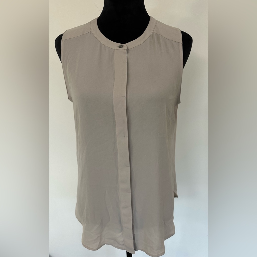 LOFT Taupe Sleeveless Blouse